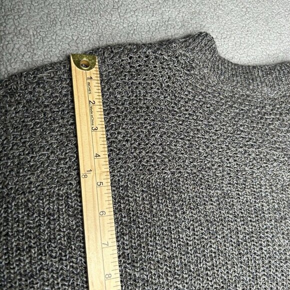 Eddie Bauer Sweater Mens Extra Large Gray Chunky Cable Knit Fisherman Henley XL - Picture 10 of 11